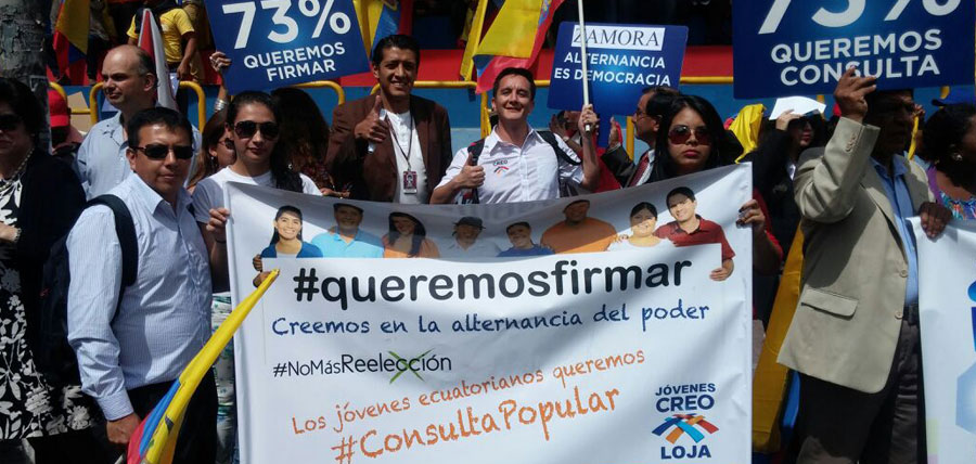 Marcha Compromiso Ecuador en Quito al CNE