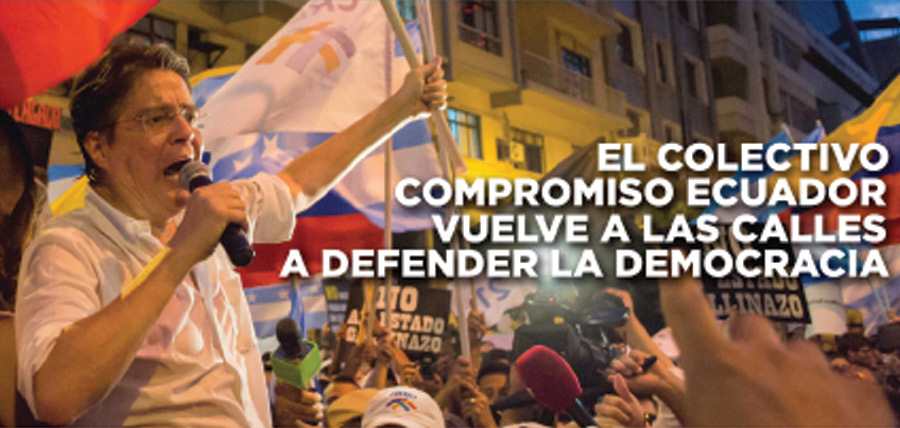 El colectivo Compromiso Ecuador vuelve a las calles a defender la democracia