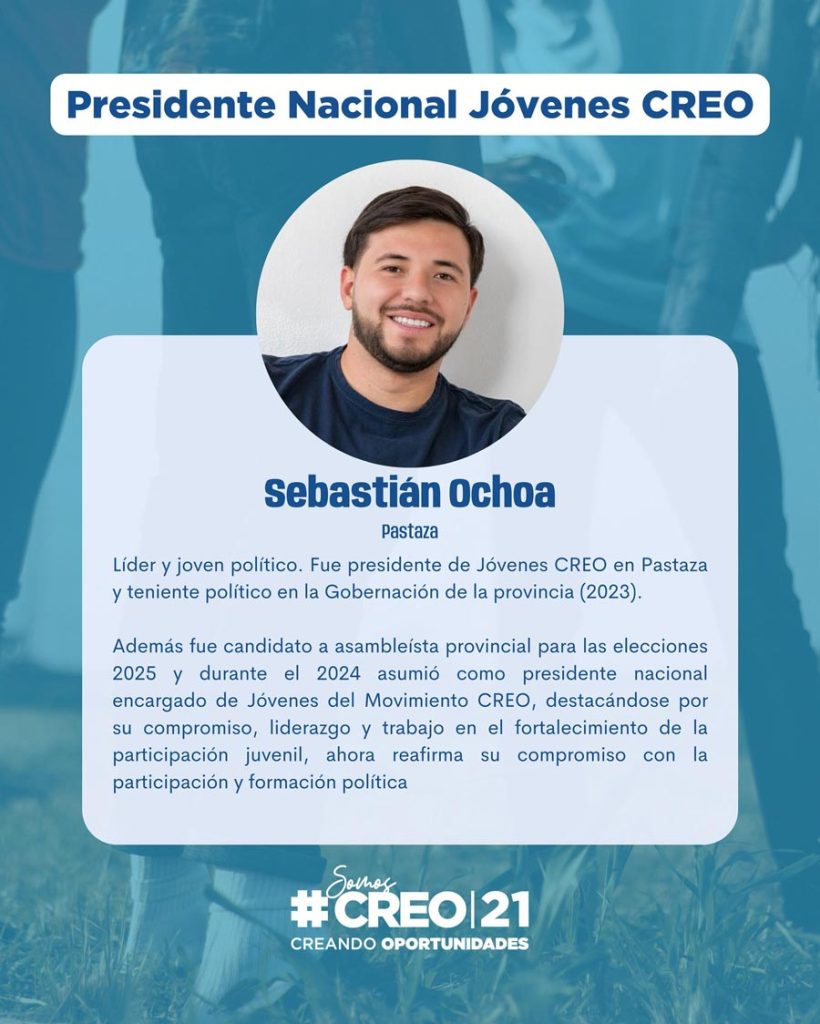 Presidente Nacional Jovenes CREO - Sebastián Ochoa