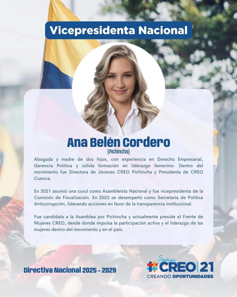 Vicepresidenta Nacional CREO - Ana Belen Cordero