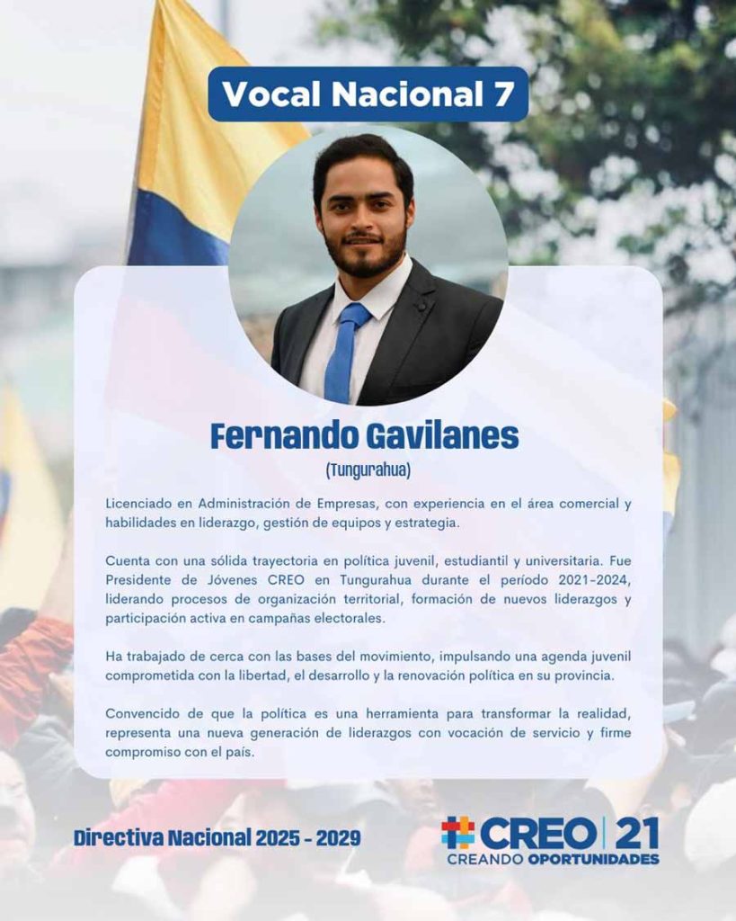 Vocal Nacional CREO - Fernando Gavilanes